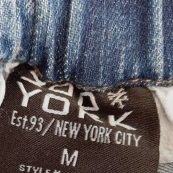 ZOO YORK / Jogger Hi-Rise Broken-In Jean Faded Distressed Blue Sz M Flawed - Picture 14 of 15